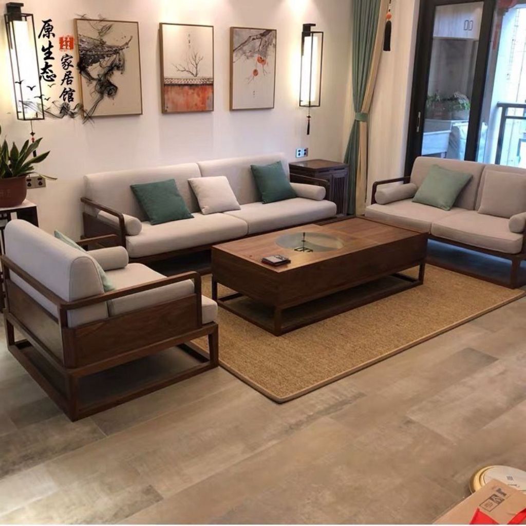 Set Sofa Ruang Tamu 321 Meja Sofa Tamu Minimalis Kayu Jati