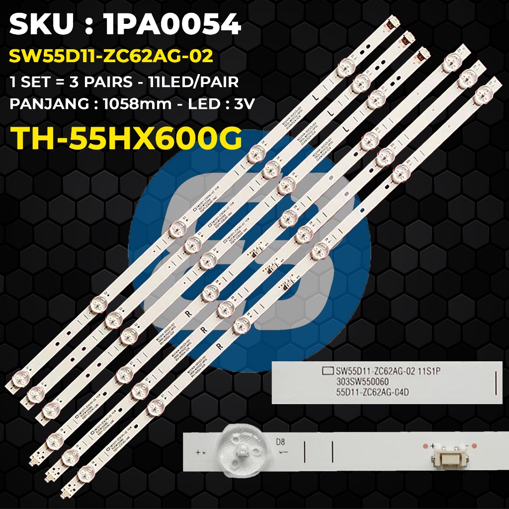 Backlight TV Panasonic 55 Inch TH-55HX600G SW55D11-ZC62AG-02 / 5800-W55G22-0P00