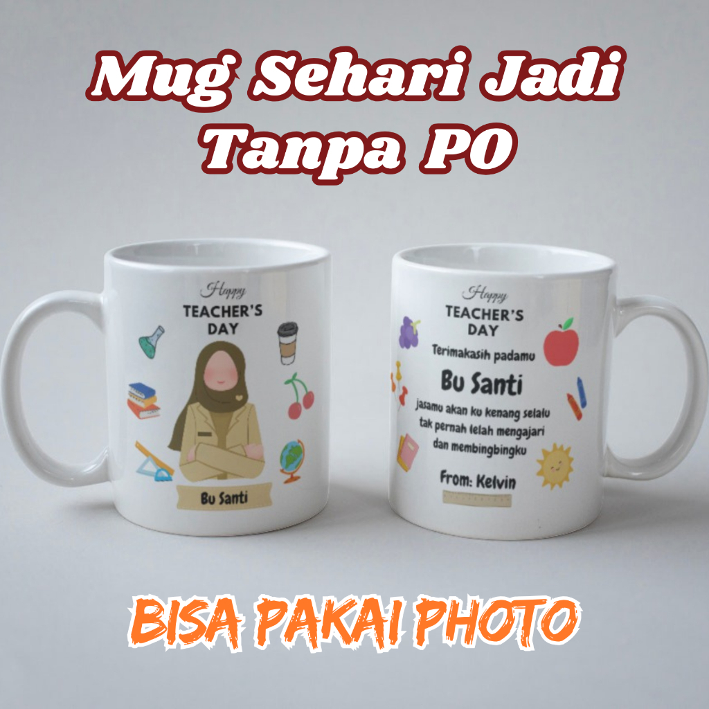 Mug Gelas Kado Hari Guru hadiah Unik Untuk Guru Tercinta