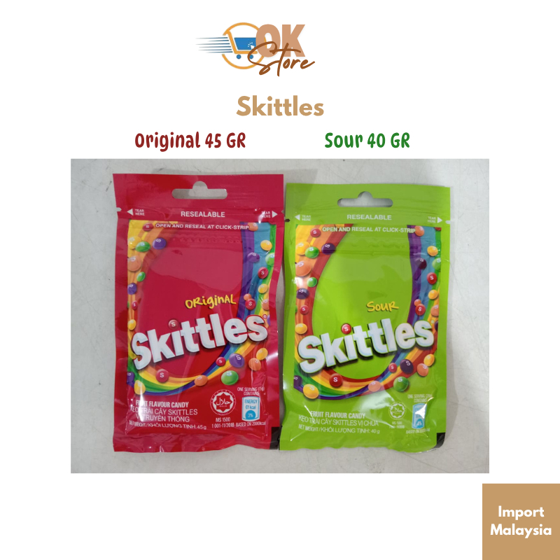 Skittles Original 45 GR, Skittles Sour 40 GR