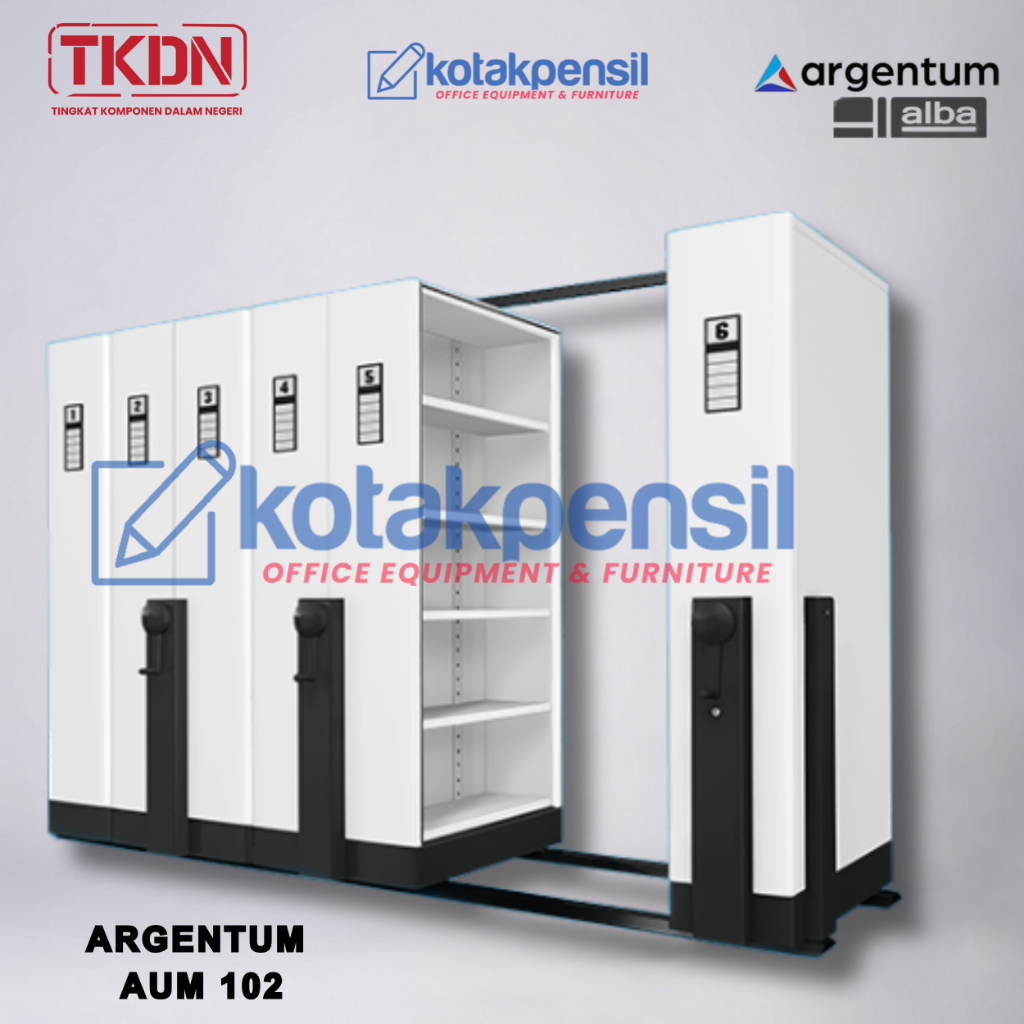 Mobile File Mekanik ARGENTUM ALBA MF AUM 102 | Lemari Arsip Besi Kantor | Roll O Pack