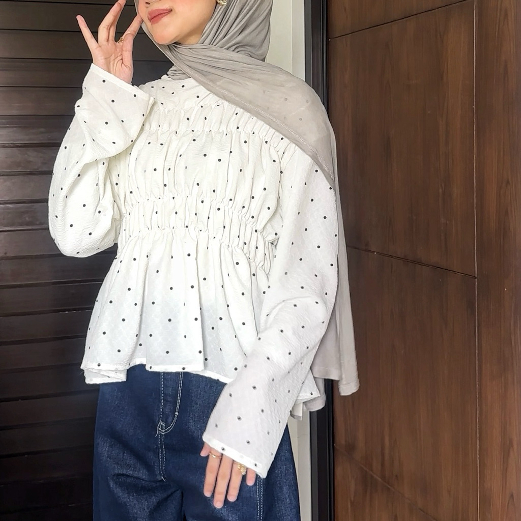 [NEW LAUNCH] TOSKA - Molly Top - Polkadot Top - Atasan Polkadot - Blouse Polkadot - Blouse - Blouse 