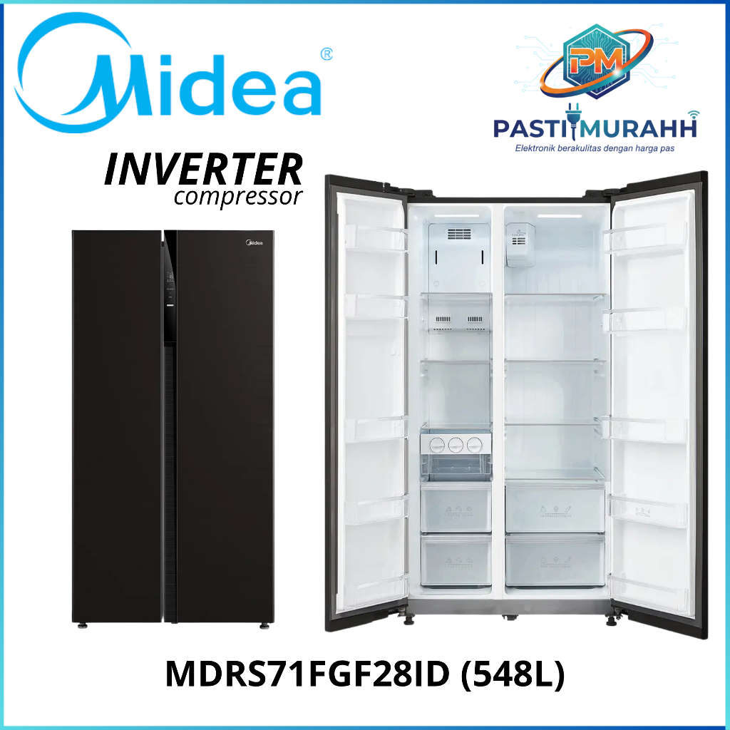 MIDEA SIDE BY SIDE MDRS710FGF28ID (548L) Kulkas Midea Side by Side garansi 12 tahun
