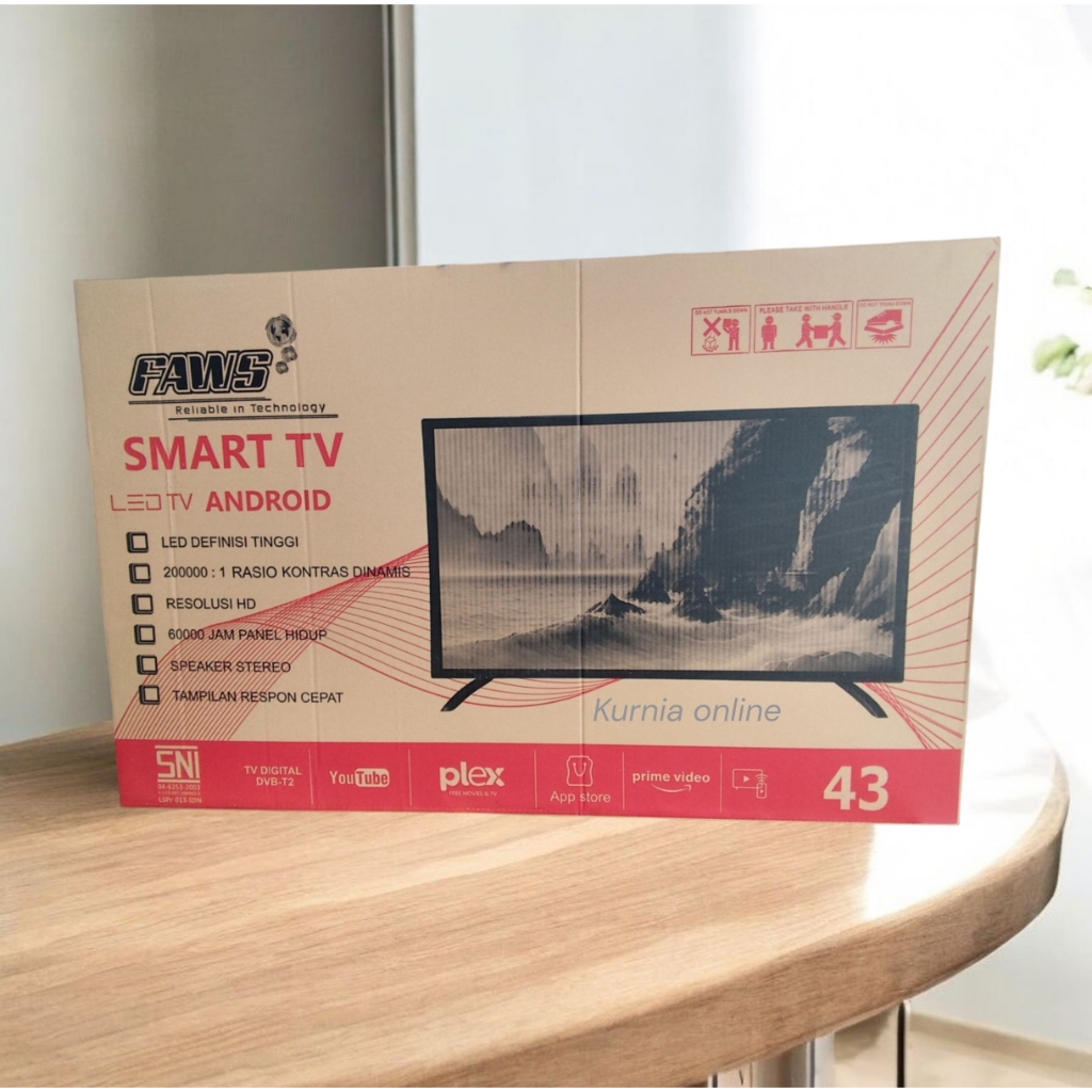 TV LED SMART TV ANDROID 43 INCH FAWS DIGITAL DVB T2