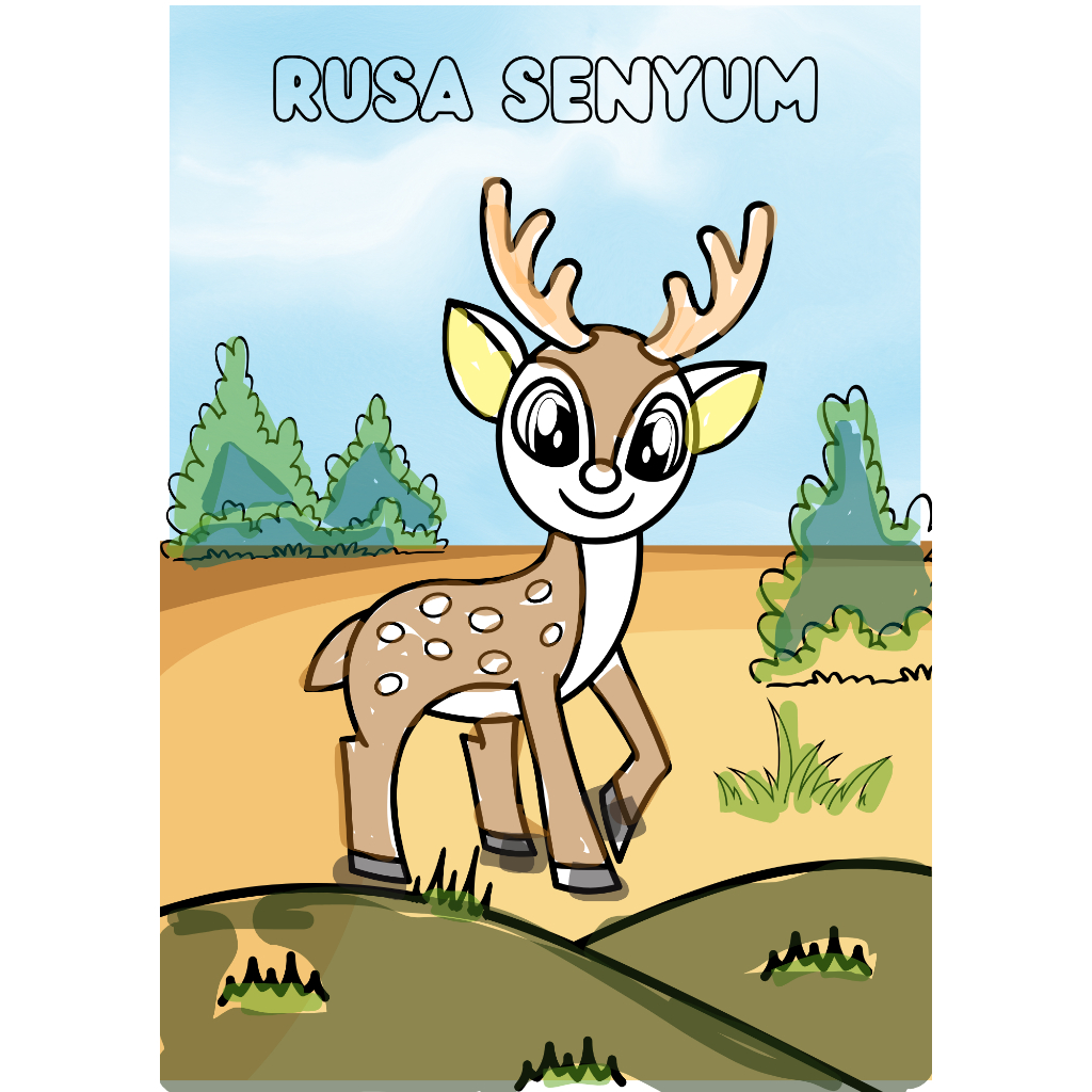 Gambar Edukasi / Gambar mewarnai Anak PAUD/TK/SD Tema KARTUN 2 Dimensi