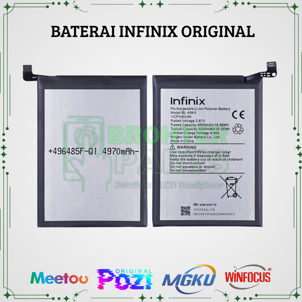 BATERAI INIFNIX/BATRE HP INFINIX ORIGINAL/INFINIX BL-30SX/S2 PRO/X522/BL-34CX/SMART3 PLUS/BL-39AX/HO