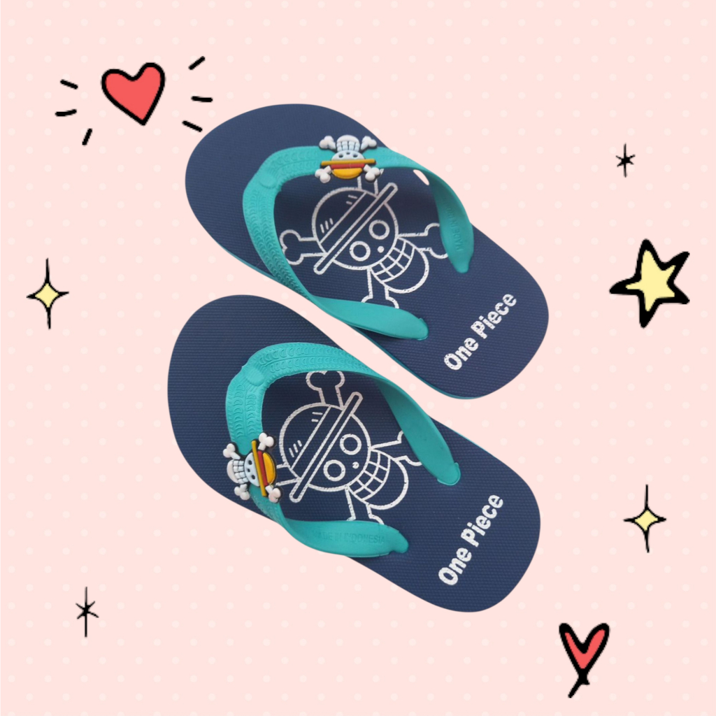 Sandal Anak Cowok One Piece | Sandal Jepit Anak Karet Terbaru