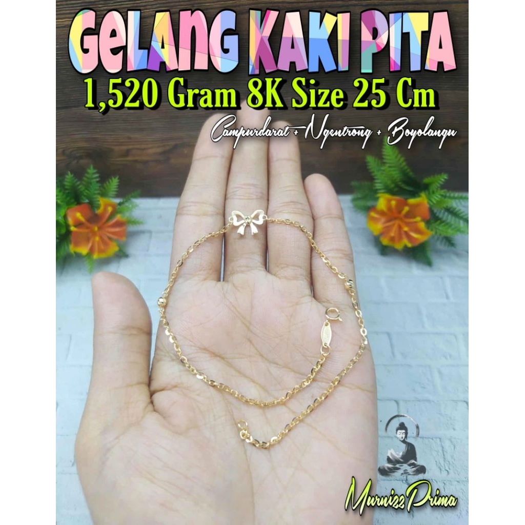 GELANG KAKI PITA EMAS ASLI