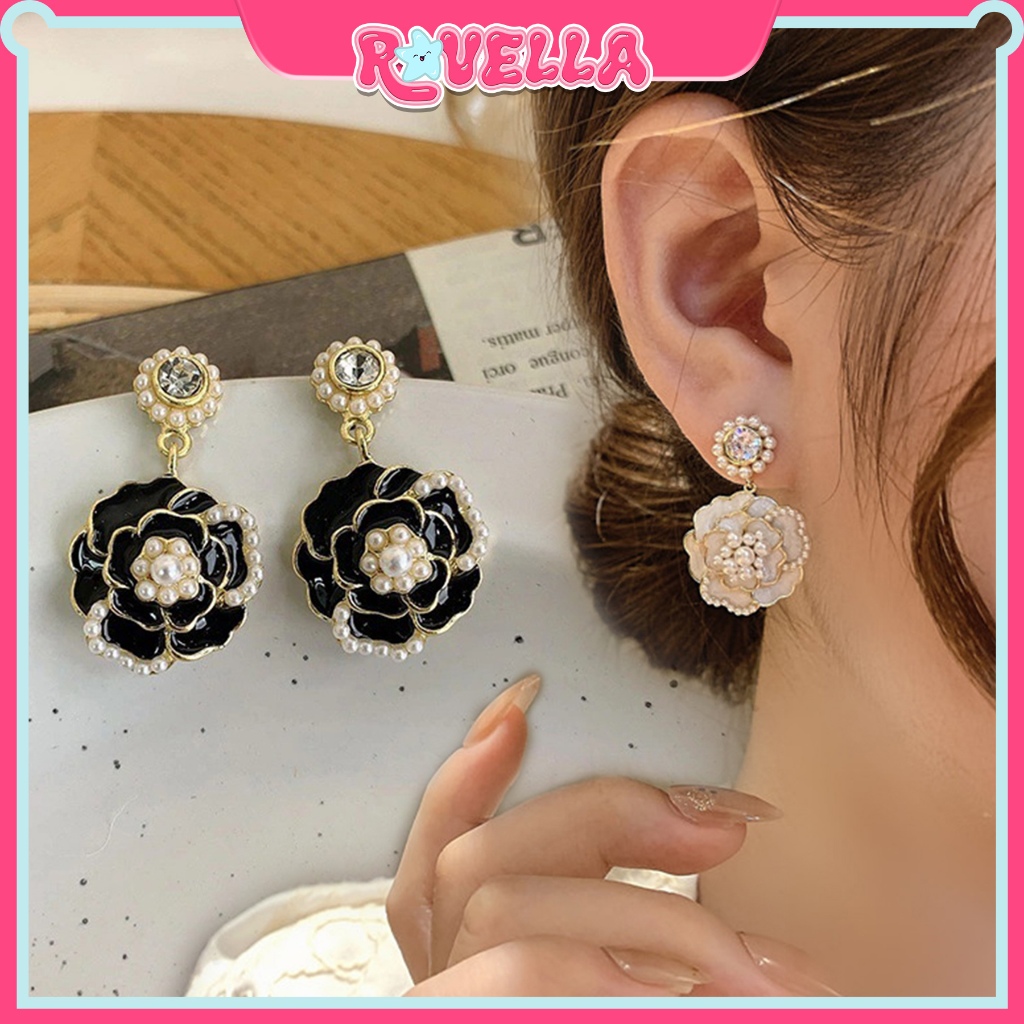 Anting Wanita Korea Model Bunga Mawar Cantik Giwang Perhiasan Aksesoris Kekinian