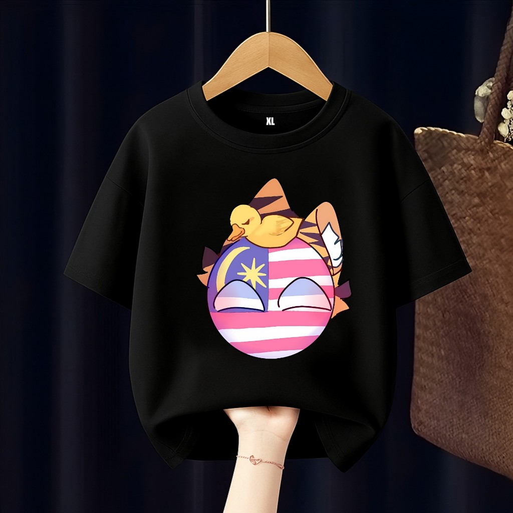 BAJU KAOS ANAK COUNTRY HUMANS COUNTRY BALL MALAYSIA FREE CUSTOM NAMA
