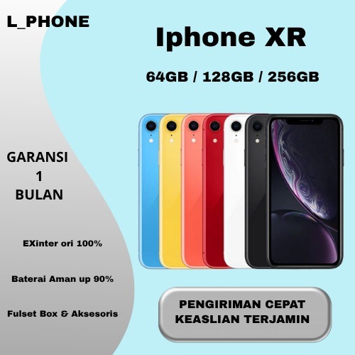 IPHONE XR 256GB/128GB/64GB fullset XR second mulus 100% original Bergansi
