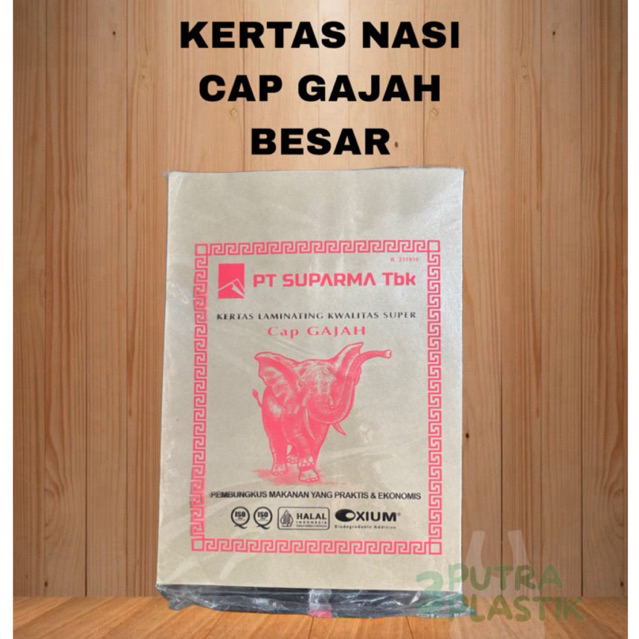 Kertas Nasi Coklat Cap Gajah Besar / Kertas Nasi Cap Gajah Pink / Kertas Bungkus Gajah Pink