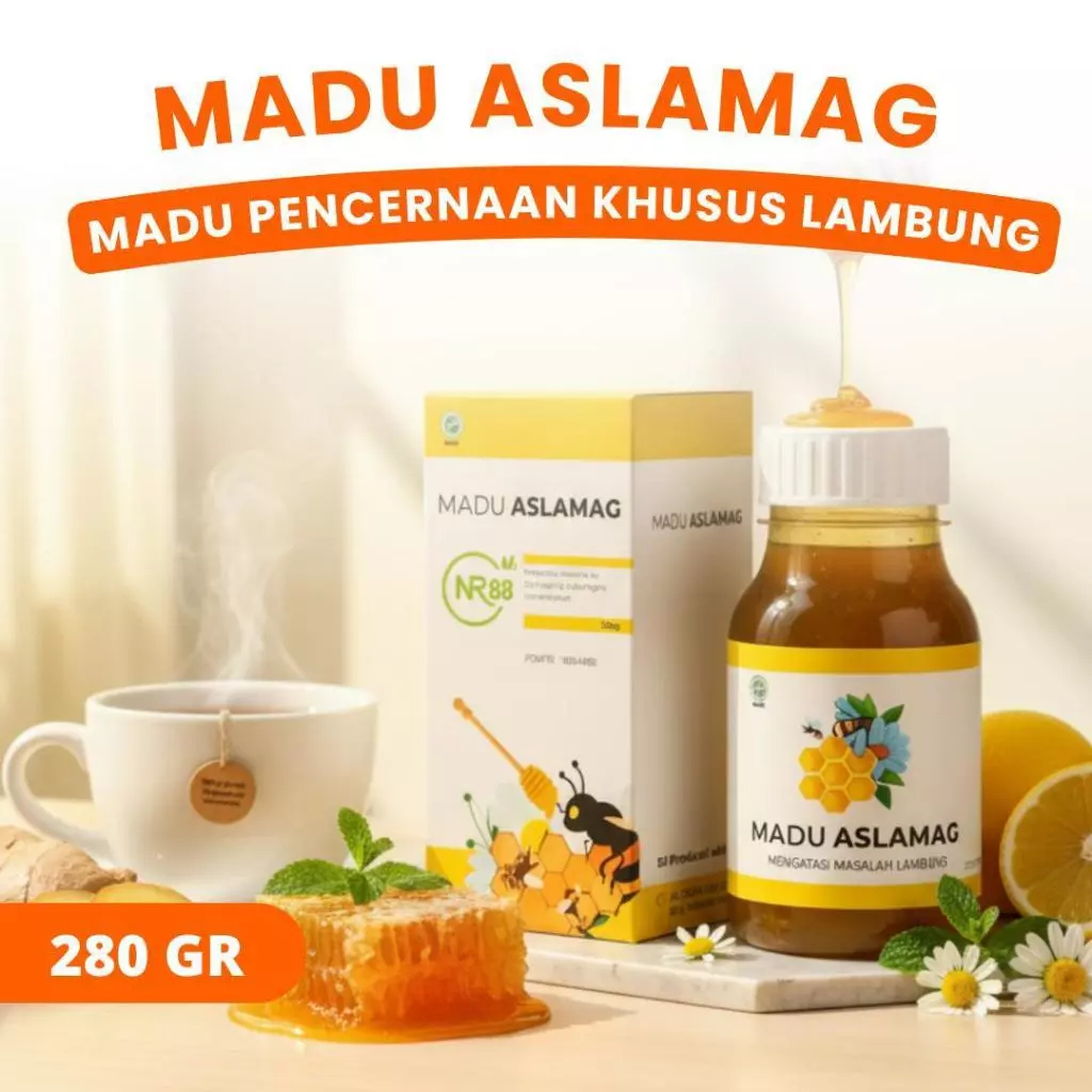 ASLAMAG Madu Lambung Redakan Maag BPOM 350gram Original