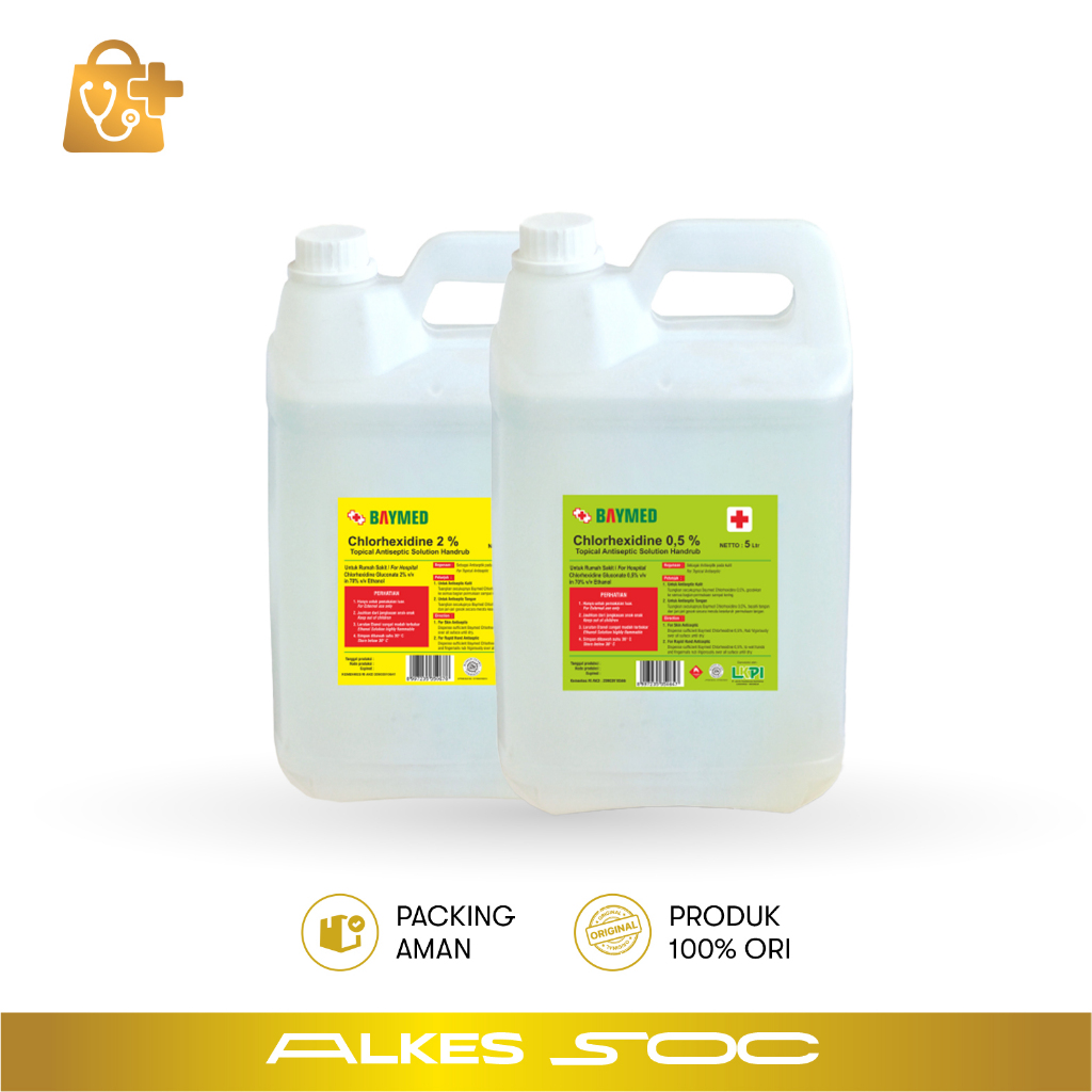 BAYMED Chlorhexidine 5 liter - CHG 2% - CHG 0,5% - Handsanitizer - Handrub - Handwash