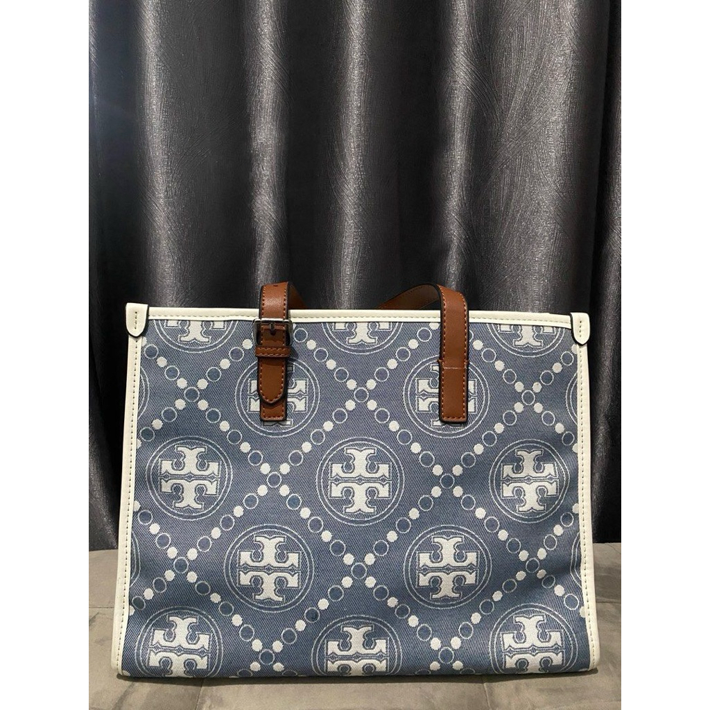 TB T monogram Denim Tote