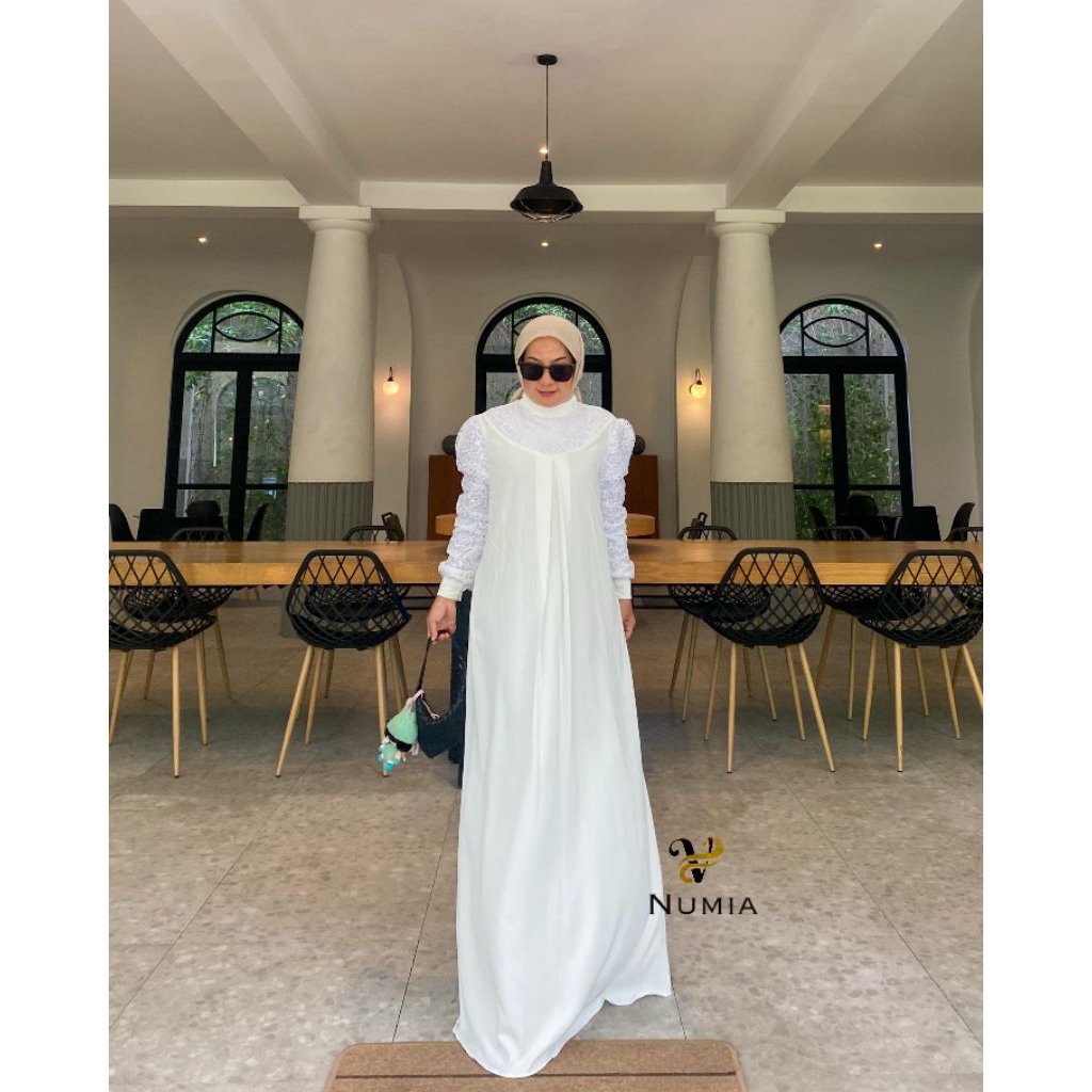 NUMMIA DRESS BAHAN VENEZA PREMIUM LD 110 PANJANG 140 ADEM DAN NYAMAN