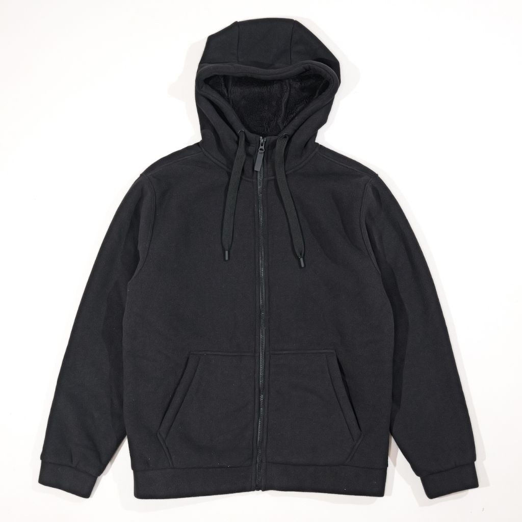 Hoodie Sherpa TOPTEN Korea | Jaket Fleece Tebal Hangat | Outer Zip Up Pria wanita