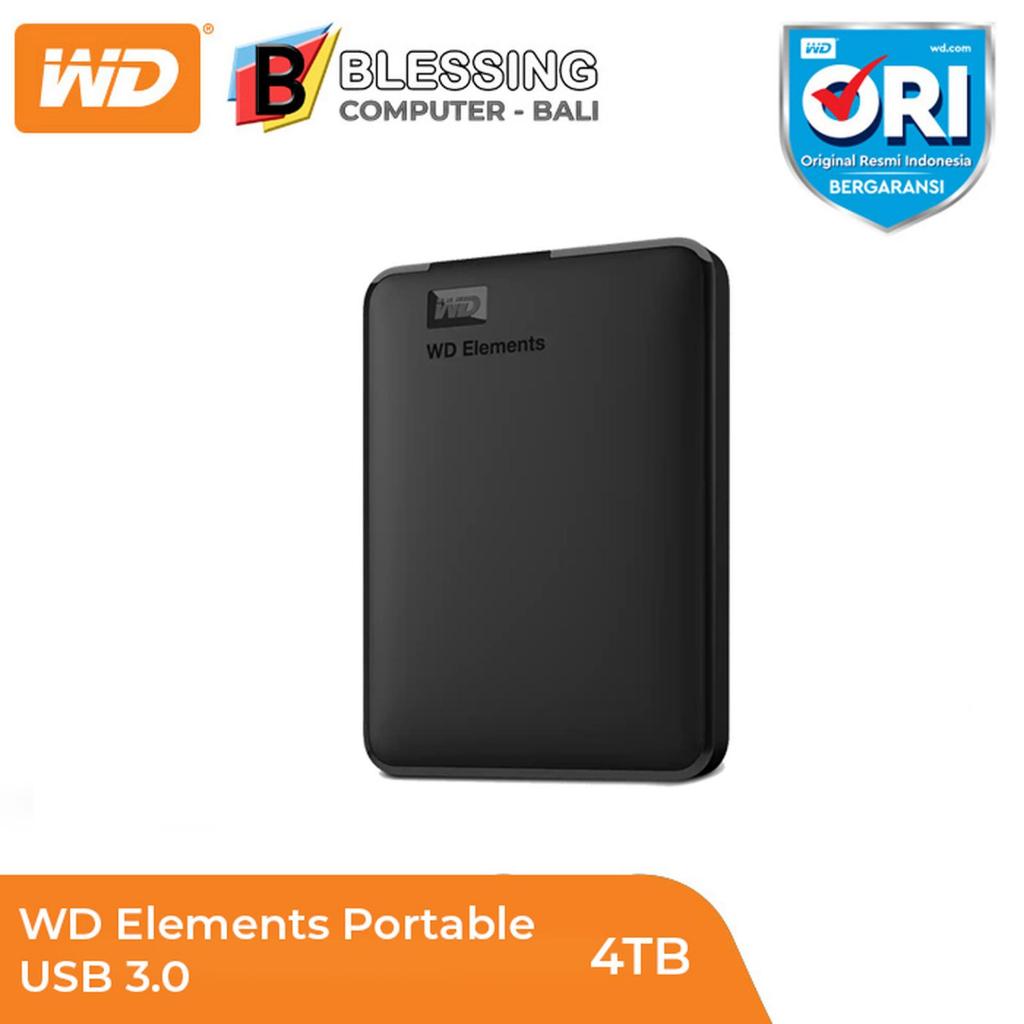 Hardisk External 4TB / Hardisk External WD 4TB Elements (Black)