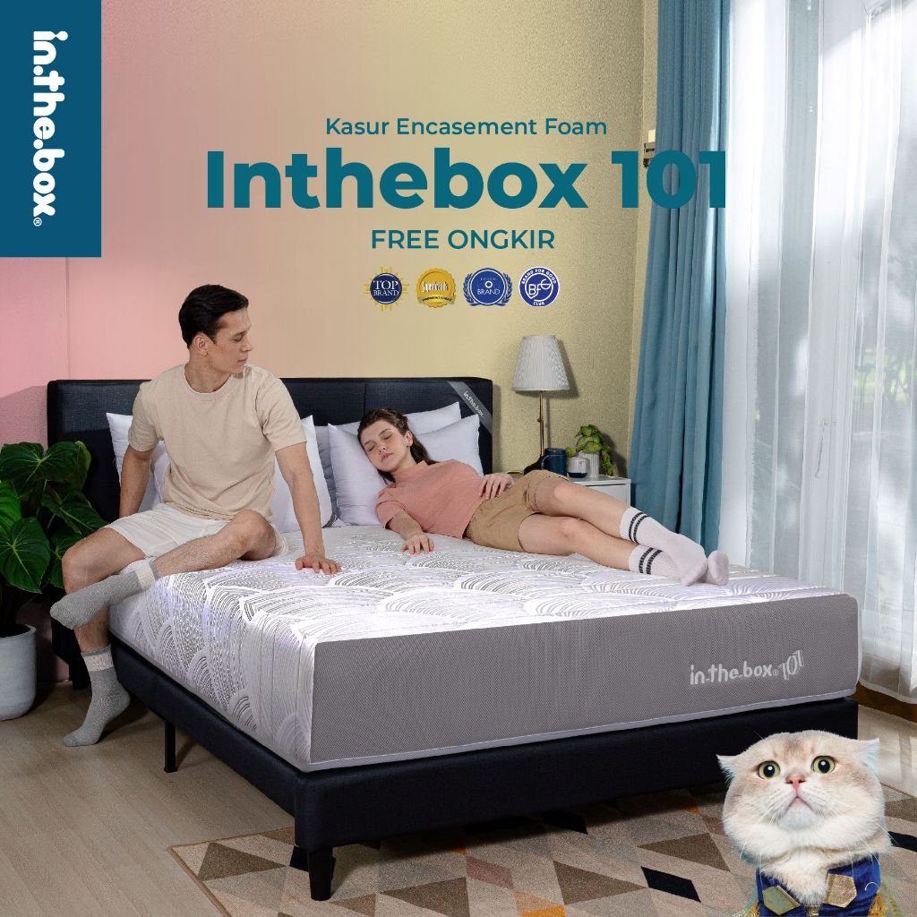 Kasur Springbed IN THE BOX 101 - FREE Bantal | Ukuran 90x200, 100x200, 120x200, 140x200, 160x200, 18