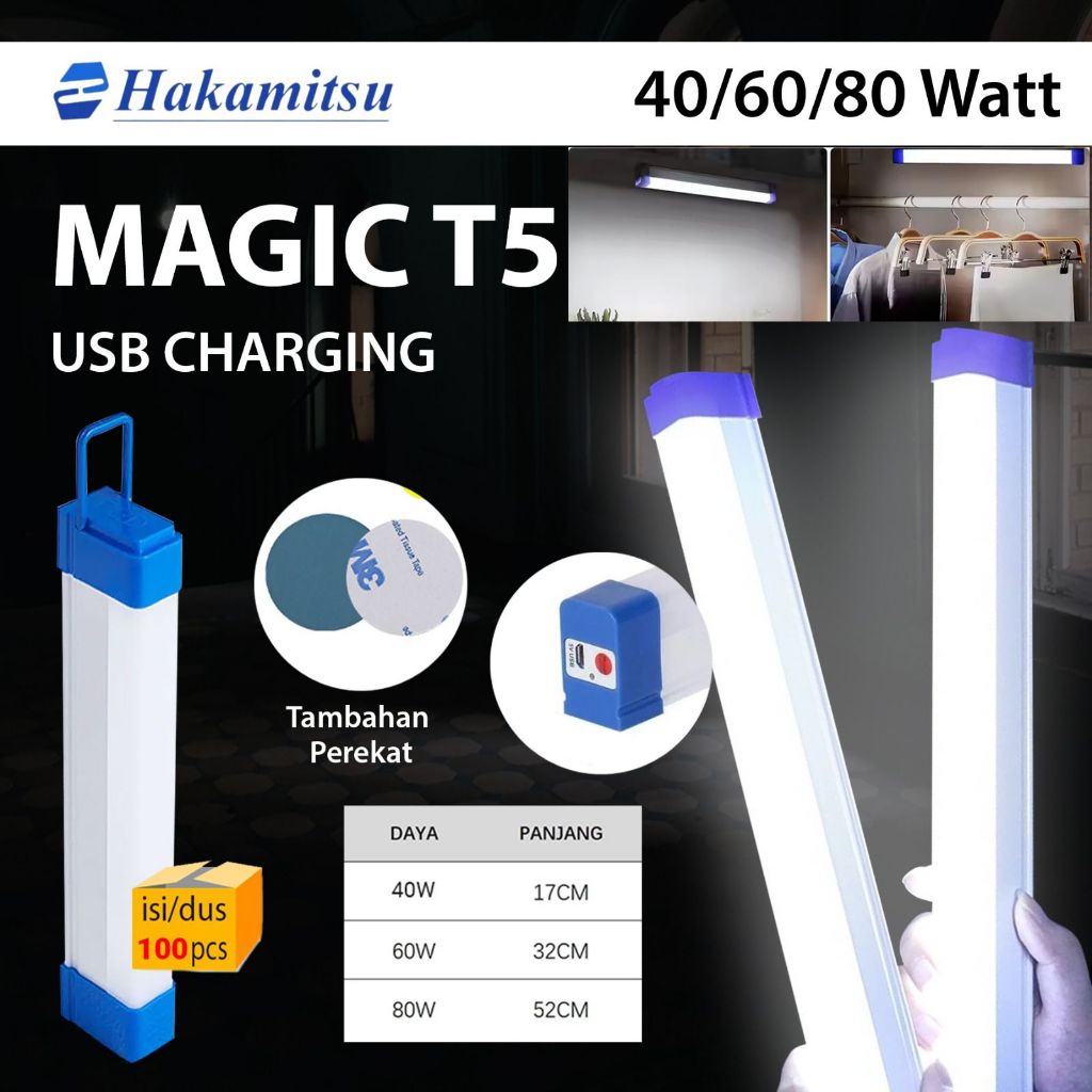 LAMPU EMERGENCY T5 40W/60W/80W SUPER TERANG / lampu darurat T5 portable 40WATT - lampu emergency T5