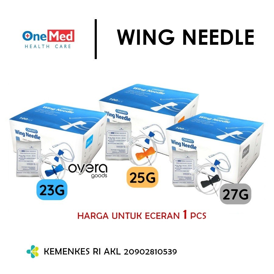 Ecer Per Pcs - Wing Needle Jarum Infus Kupu-Kupu Scalp Vein Set 21G 23G 25G OneMed