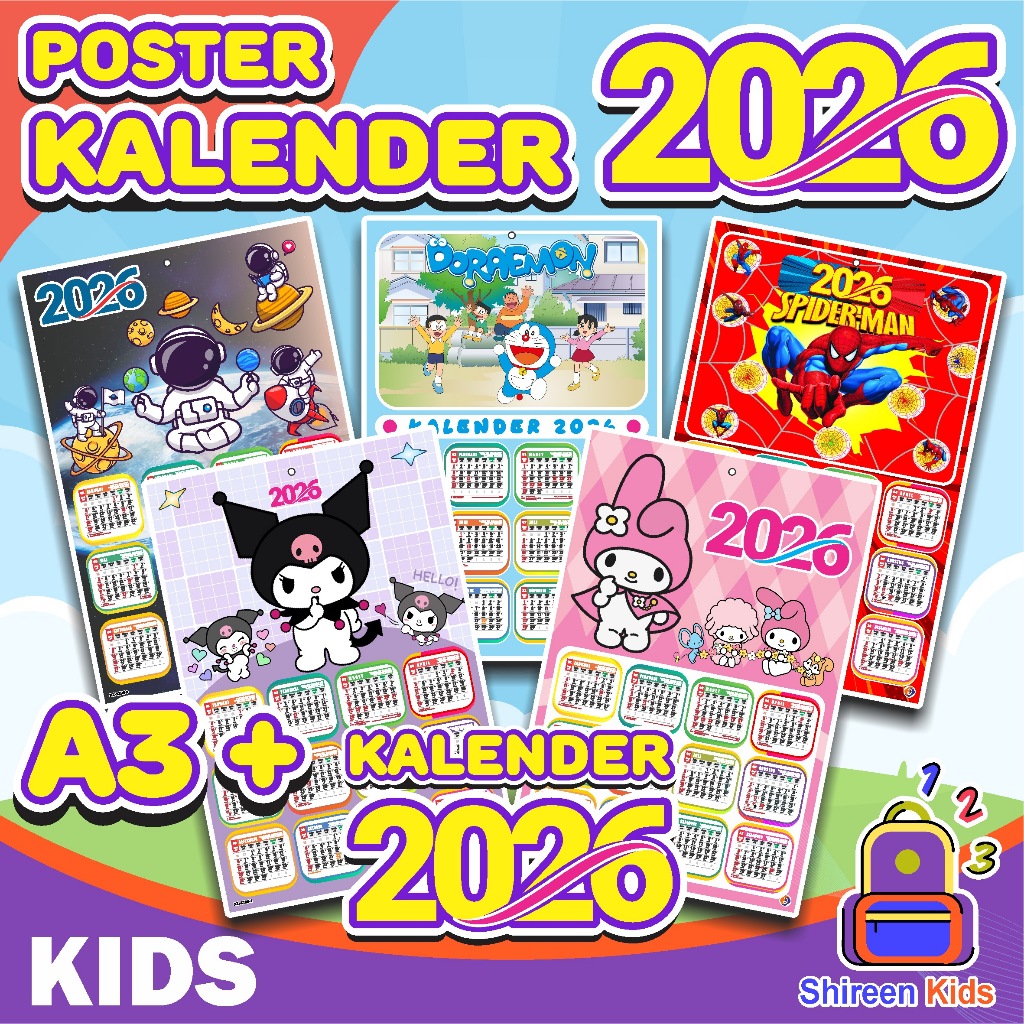 Kalender Anak 2026 || Kalender Dinding 2026 || Kalender 2026 Lengkap Arab Jawa