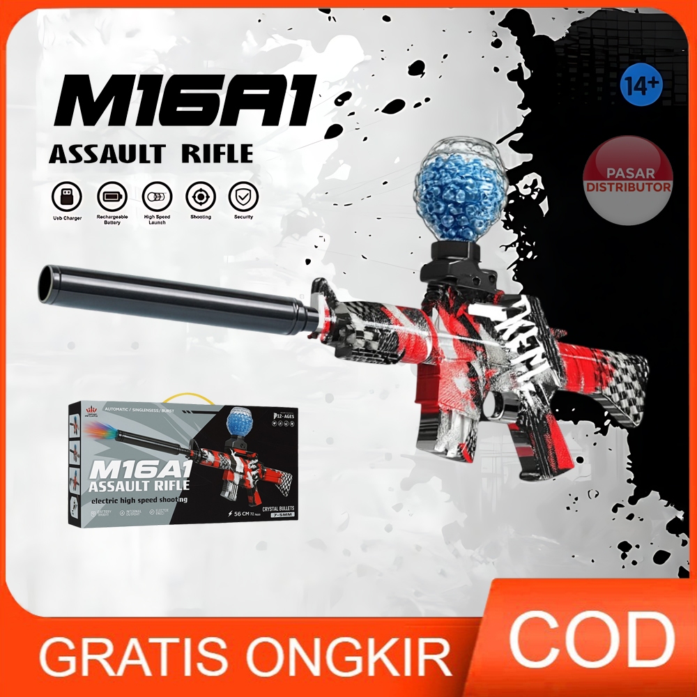 Pasar Distributor WH11(1-4) M16A1 ELECTRIC HIGH SPEED XTS-3036 Mainan Tembakan Bubble Gel Keren