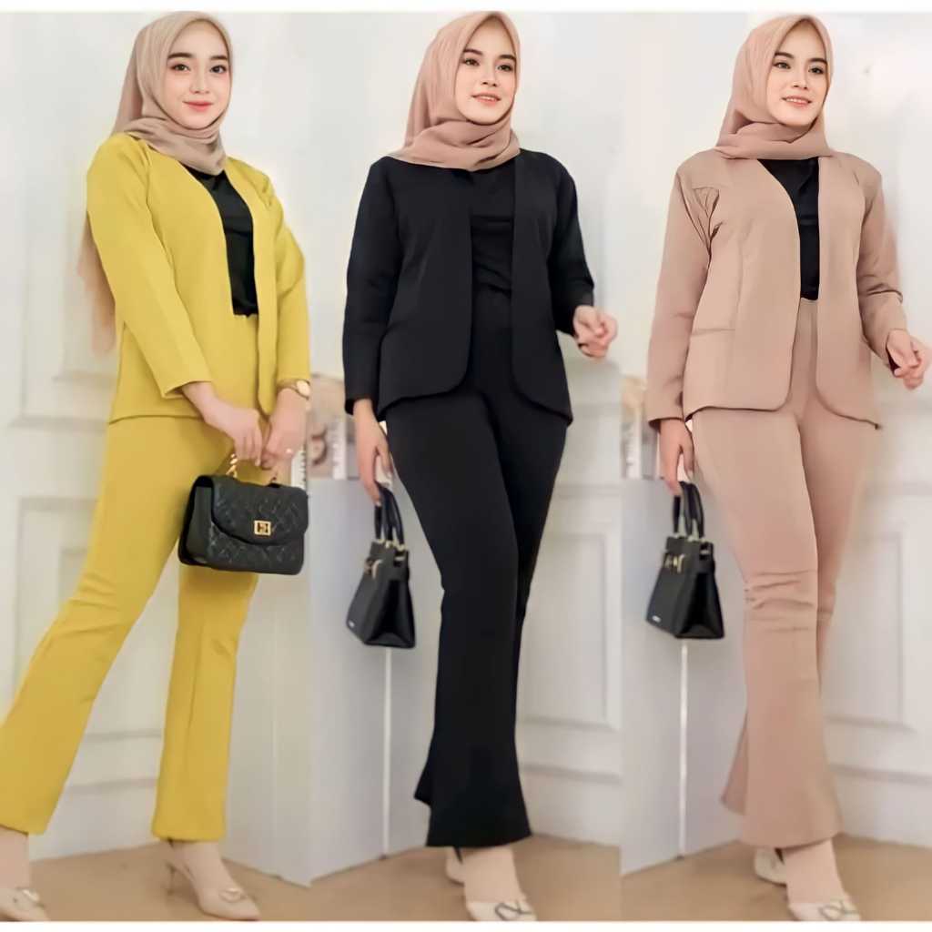 ONE SET BLAZER SCUBA / SETELAN BLAZER CUTBRAY / SETELAN WANITA / YG FASHION