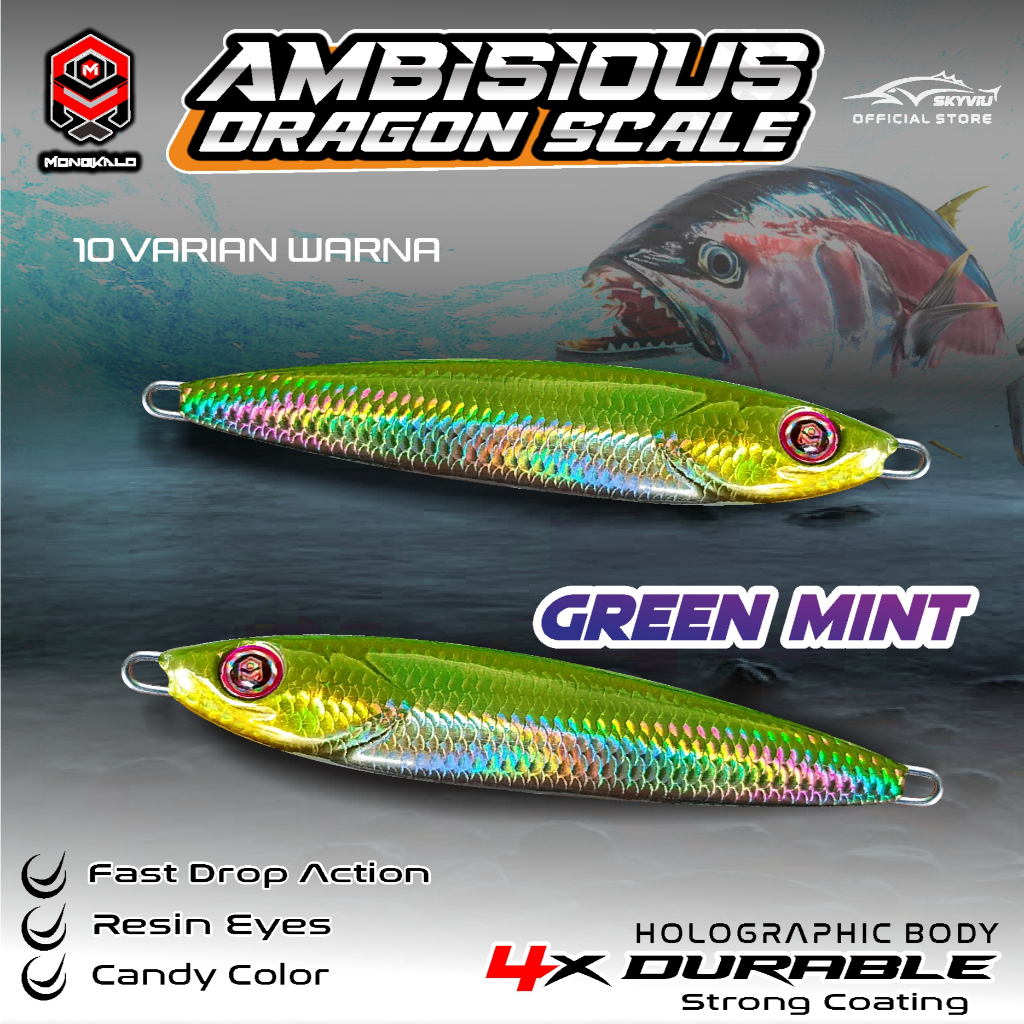 Mongkalo Ambisious Sisik-Kecil noGID noMotif Candy 40 Hijau-Mint