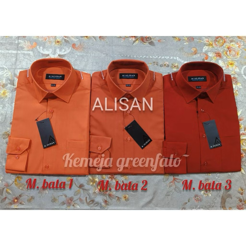 [ALISAN] Kemeja Alisan Pria Lengan Panjang Warna Merah Bata | OFFICIAL ALISAN | 100% KATUN