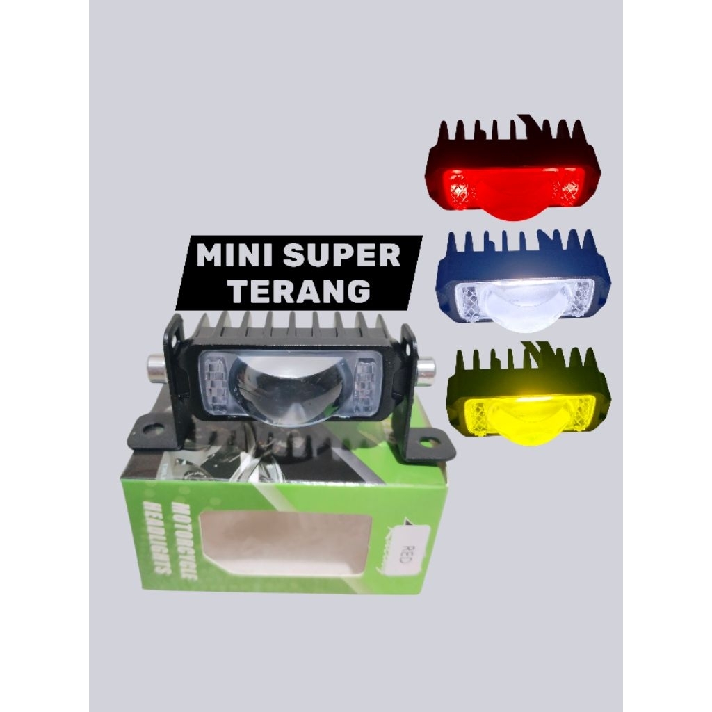 lampu tembak mini super terang lampu kabut motor led lampu sorot mini super terang