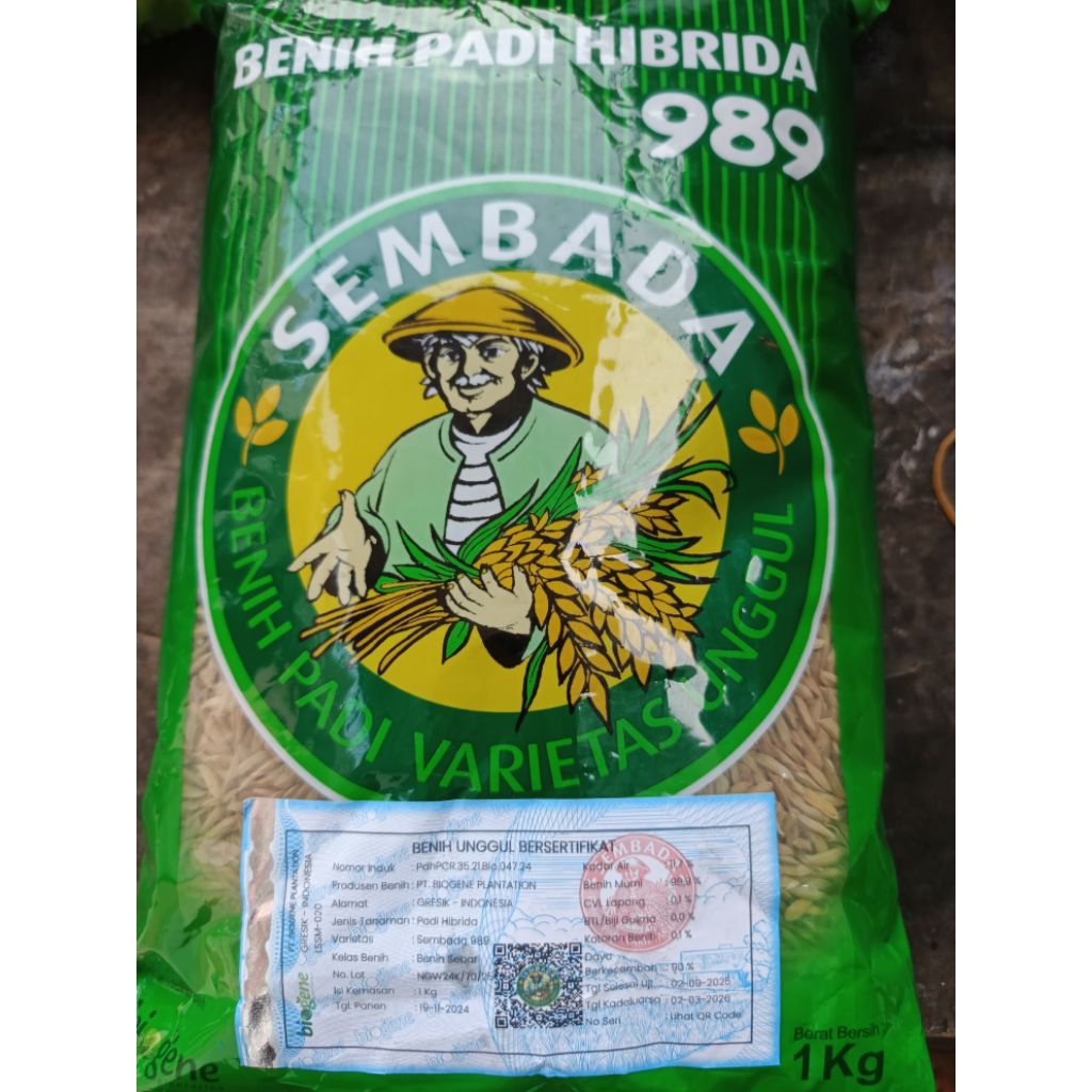 Bibit Padi hibrida Sembada 989 1kg original