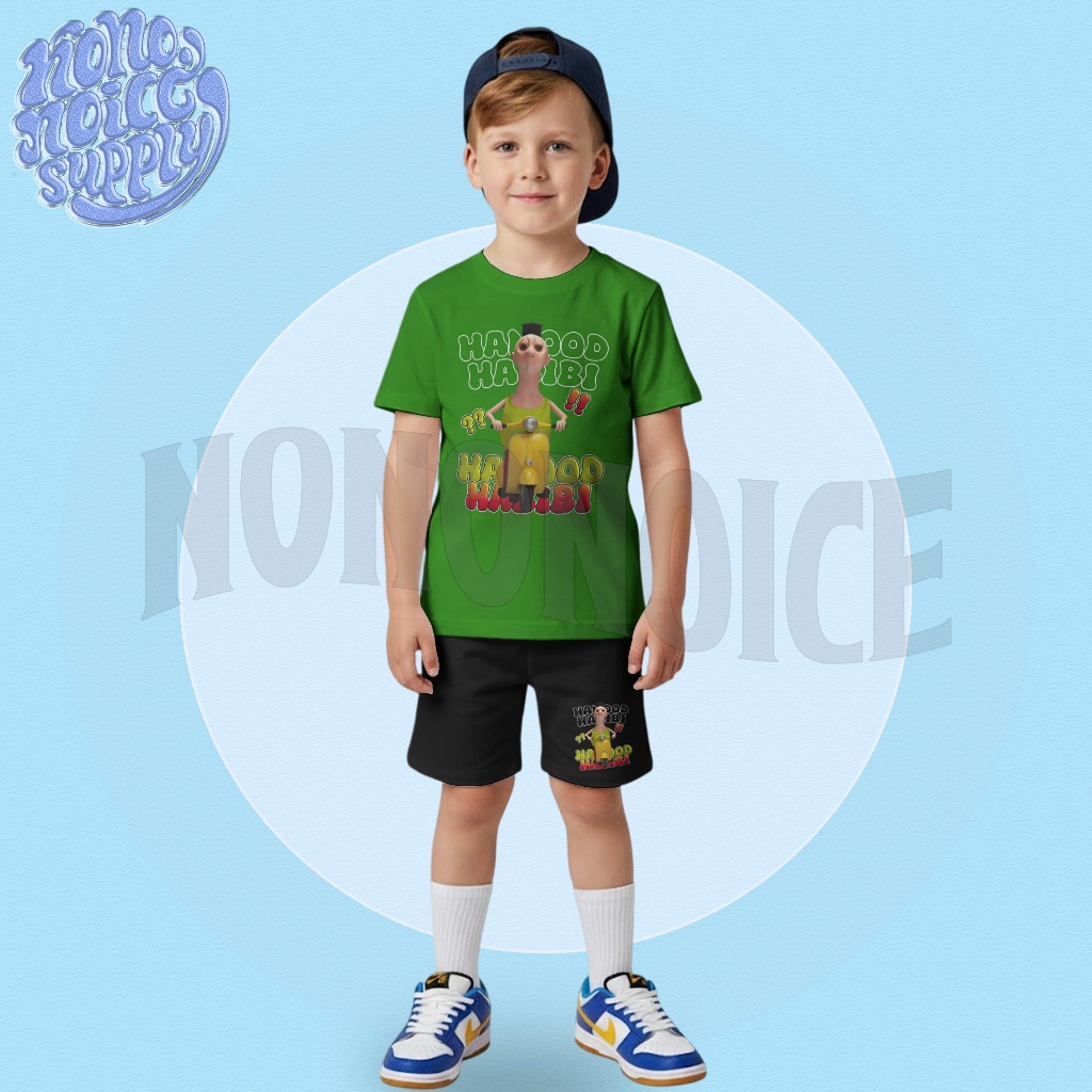Setelan Kaos Anak Hamood Habibi Hamud Habibi Scooter / Baju Celana Pendek Setelan Anak Hamud Habibi 
