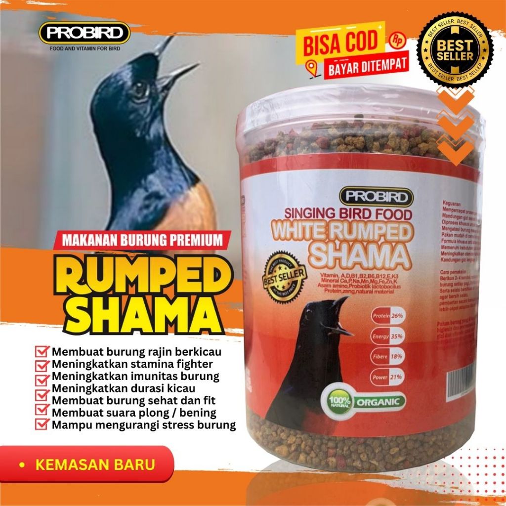 PAKAN BURUNG SHAMA VOER PUR KASAR MAKANAN BURUNG MURAI KACER JENTET DECU CUCAK TRUCUKAN