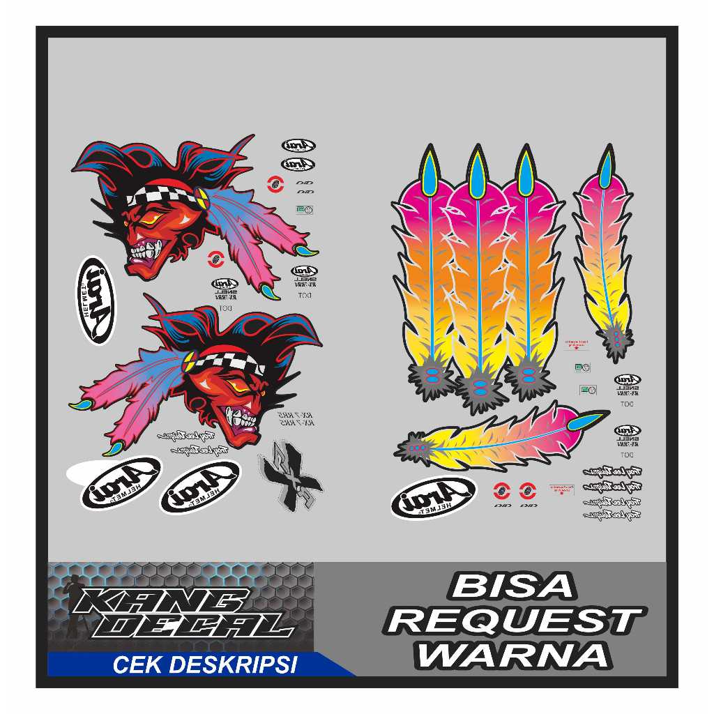 Water Decal / Stiker Decal Helm Motif RUSSEL