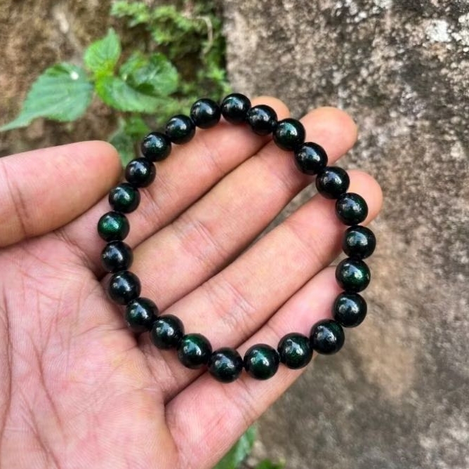 Gelang Akar Bahar Tali Arus Hijau Diameter 6 mm Asli Berkualitas / Akar Bahar Asli
