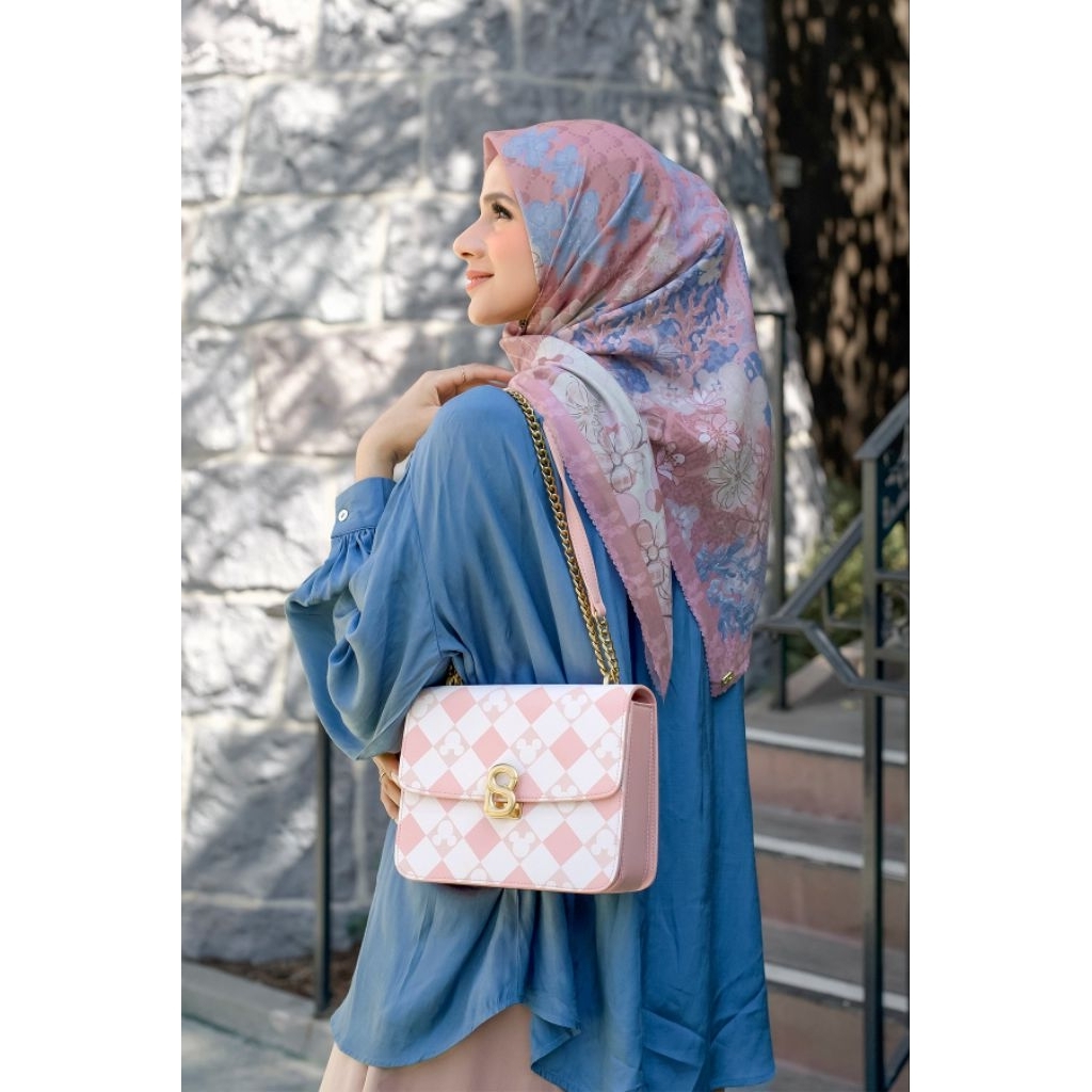 Buttonscarves PL TDP Sweetpink Cara Jade Wave Black