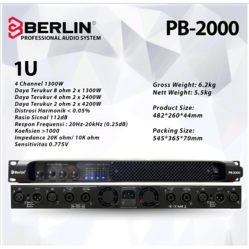 POWER AMPLIFIER BERLIN PB-2000 CLASS D