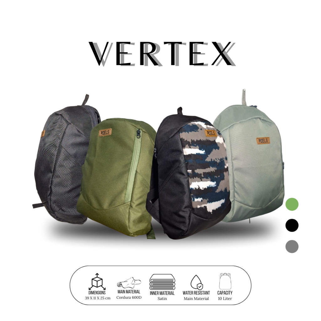 RIELS Vertex | Daypack 10 Liter | Backpack | Tas Ransel Mini Daily
