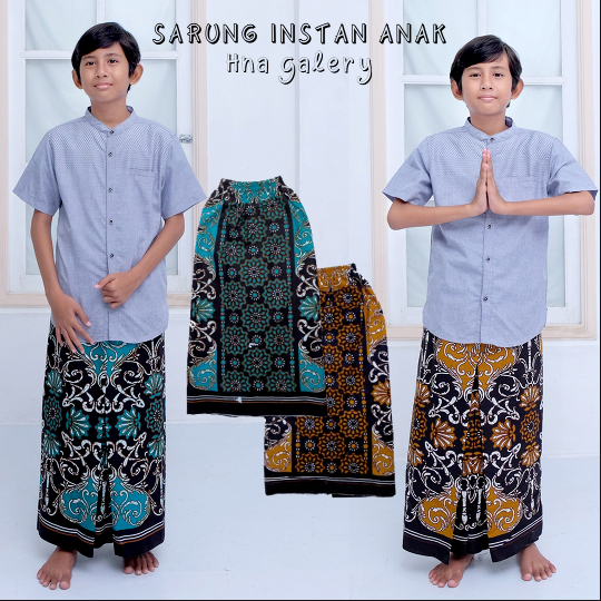 Sarung Anak Instan Model Rok Praktis Kain Katun Halus Usia 2-10 tahun