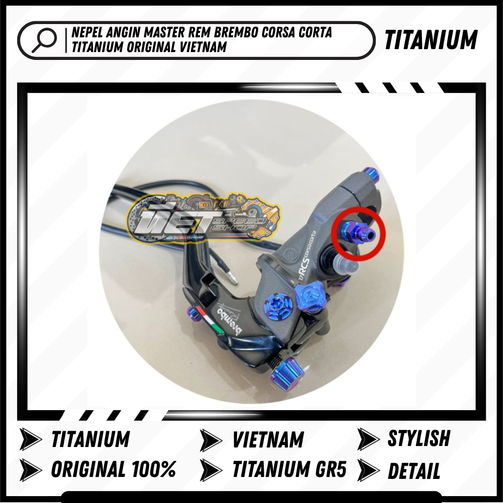Baut Titanium Nepel Angin Master Rem Brembo RCS Corsa Corta Original Vietnam | Silver Brown Light Bl