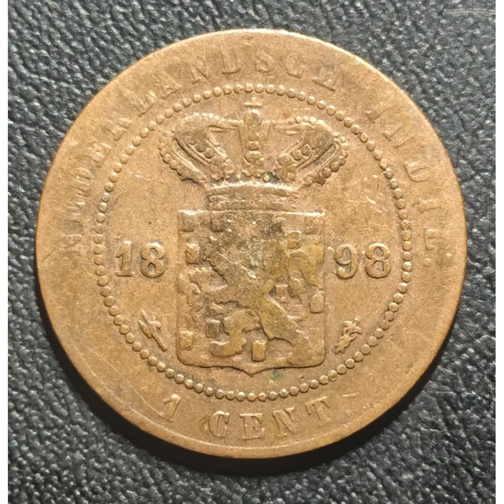 Koin Kuno Nederland indie 1 cent buntu tahun 1908