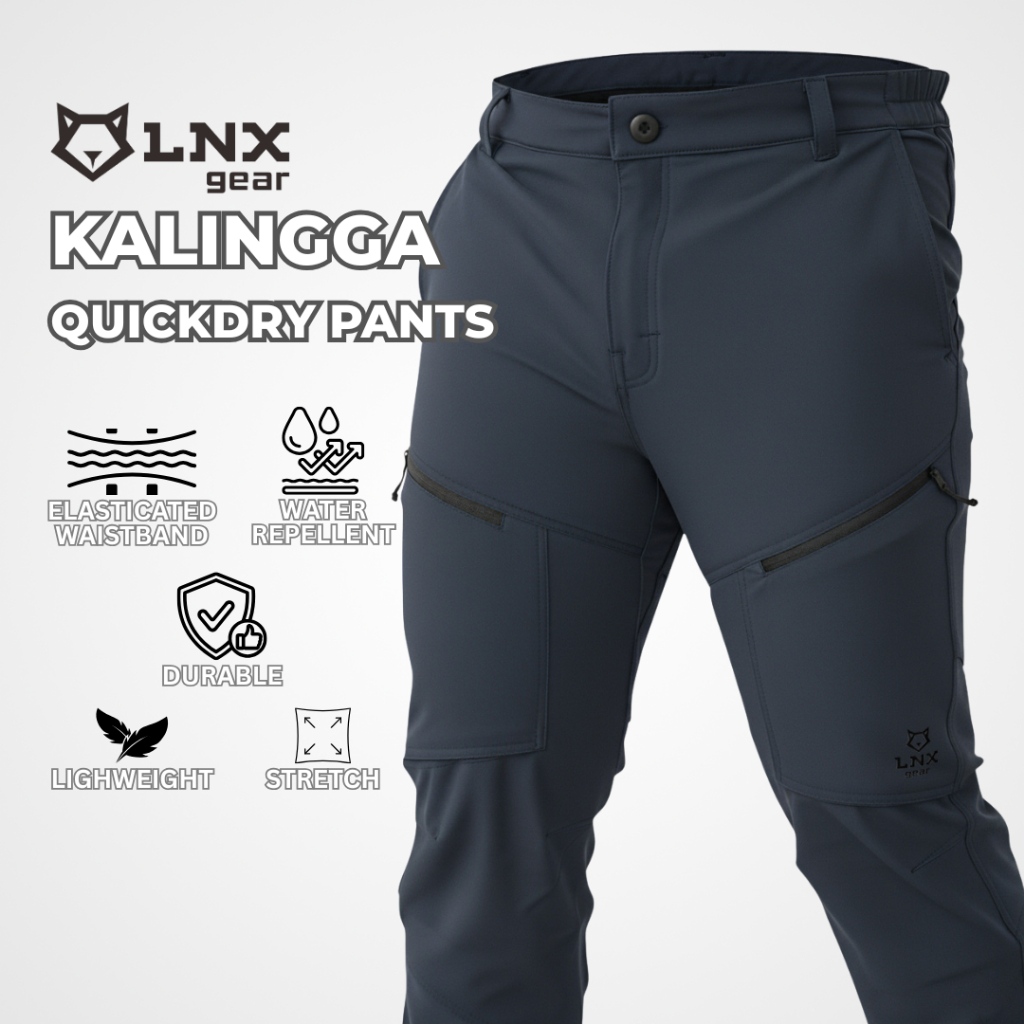 LNX Gear Celana Panjang Pria Wanita Unisex Outdoor Gunung Quickdry Kalingga Series Blue Black