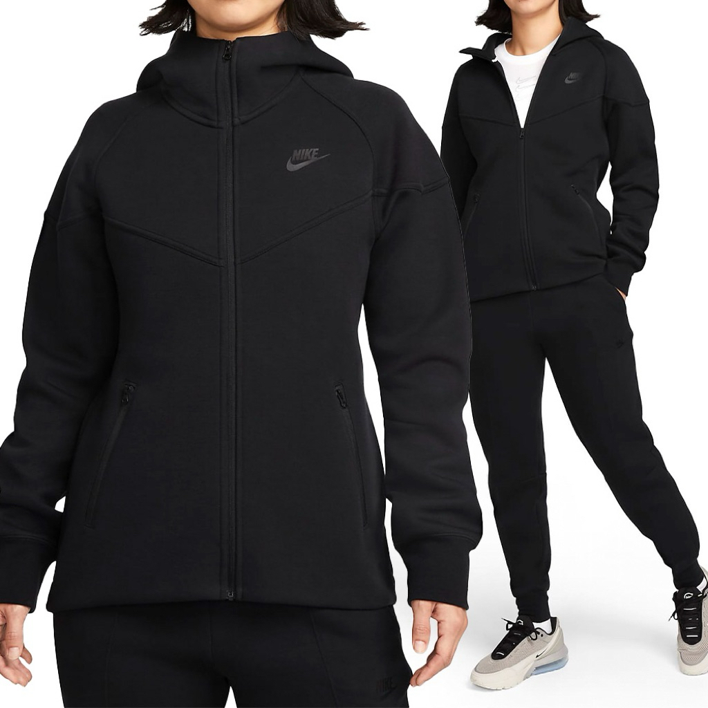 Nike Sportswear Tech Fleece Windrunner Full-Zip Hoodie black RESMI STORE