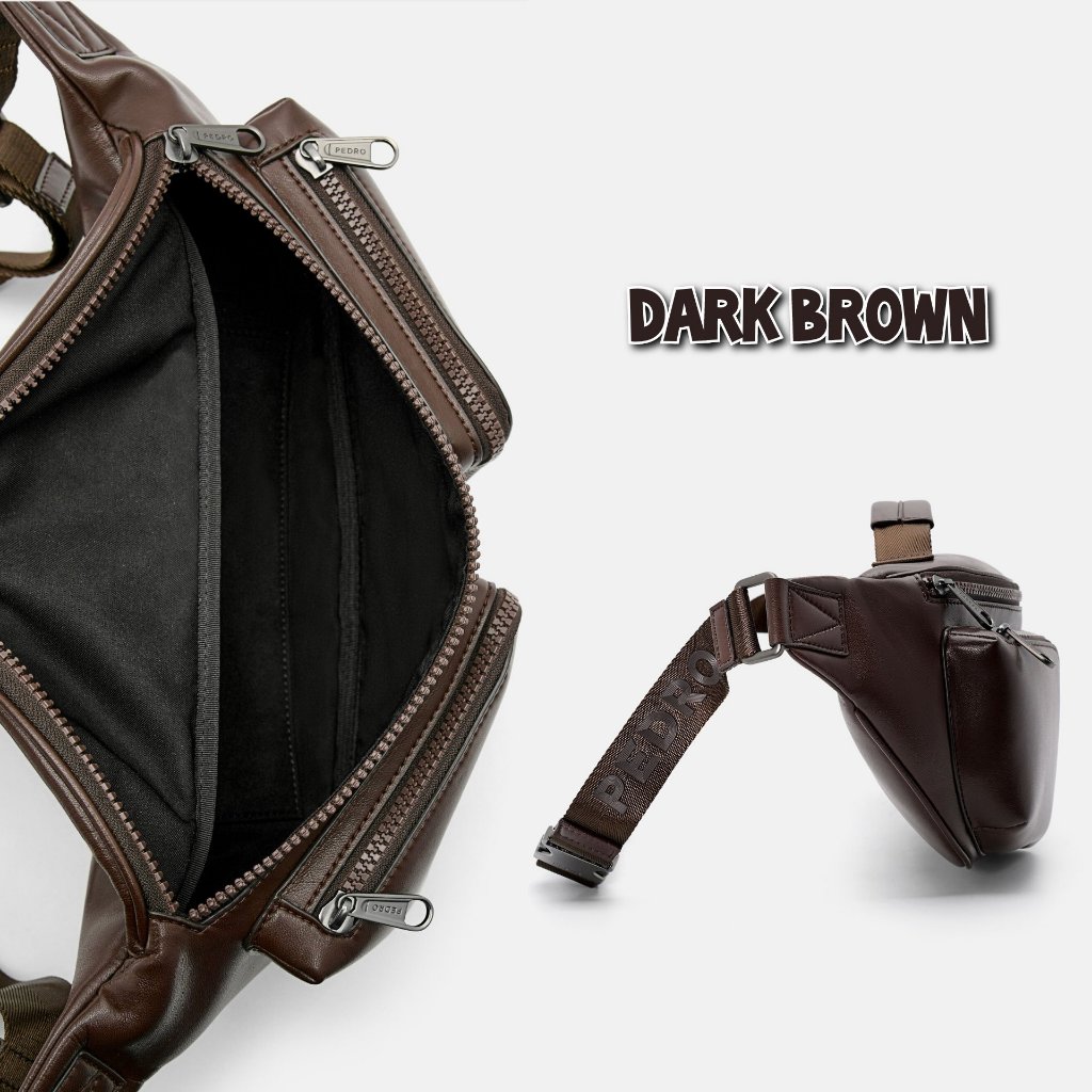 Tas Pria Pedro Sling Pouch Multipocketed Nylon Original Selempang Sling Bag Tas Pinggang Waist Cowok