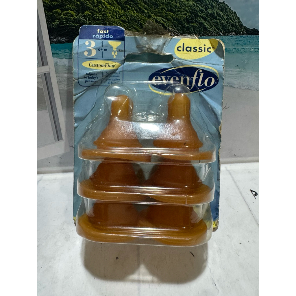 (ISI 6 PCS) DOT EVENFLO CLASSIC FAST 6M+ LATEX NIPPLE STANDARD