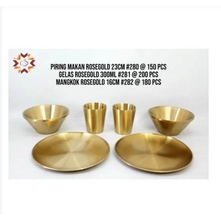 Peralatan Makan Sultan Piring Gelas Mangkok Emas