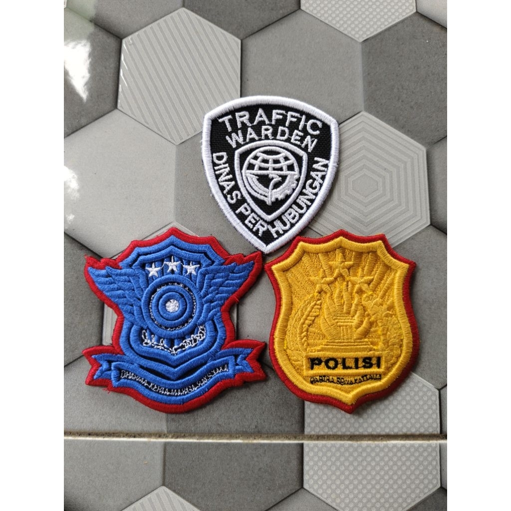 Logo lantas dan kewenangan polri bordir timbul