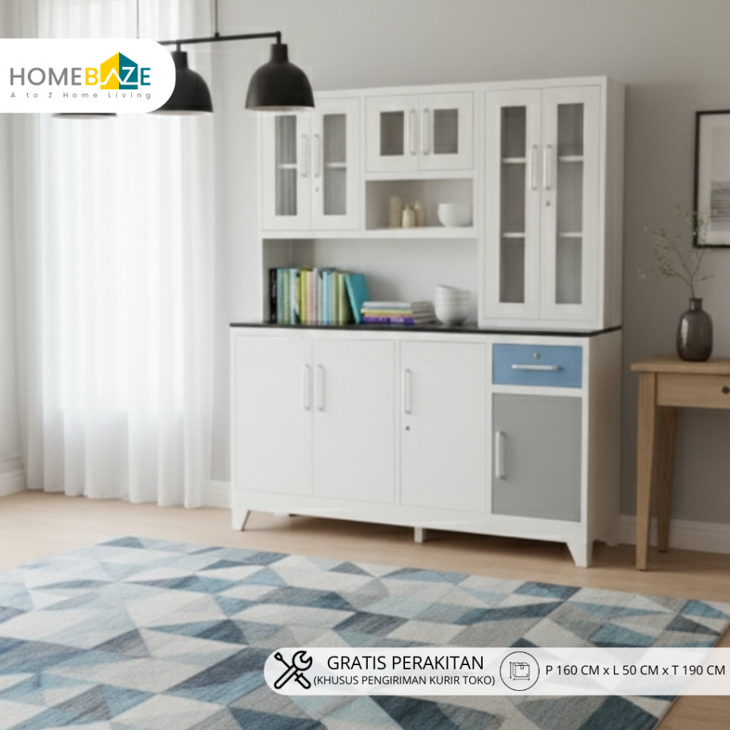 Homebaze - Kitchen Set Besi, Lemari Sayur Besi, Kabiner Dapur Besi, Lemari Dapur Besi