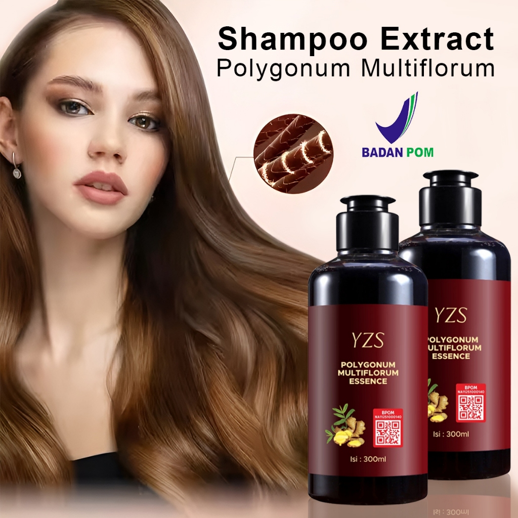 BPOM YZS Shampoo Polygonum Membersihkan Menutrisi dan Melembutkan Rambut 300ml